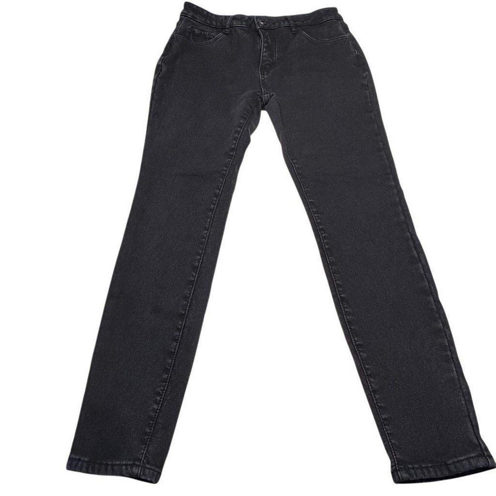 Worn Black Fleece Lined Thermal Skinny Jeans